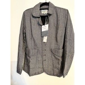 NWT Gray Empire Wool Blend Button Front Jacket, Sz Medium